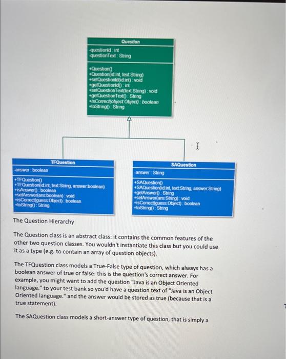library for some Question classes that can be used to create different