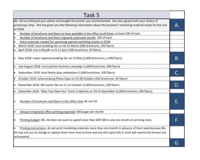 i printed it ... please help me Task 5 . . Task