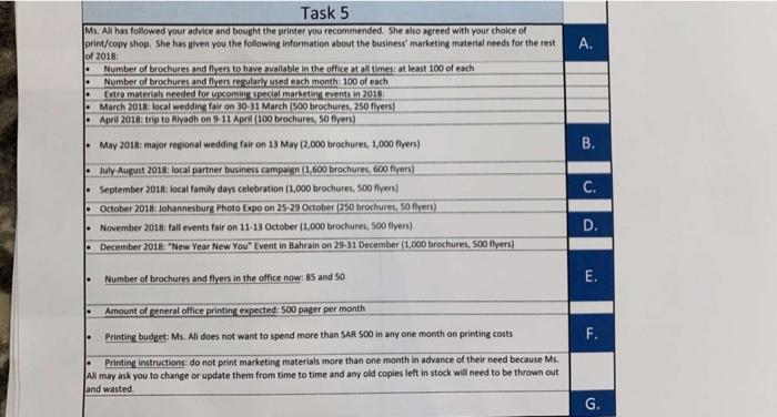 to have available in the office at all times: at least 100