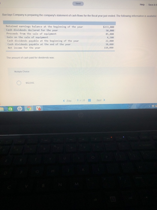  Help Save & Barclays Company is preparing the company's statement of