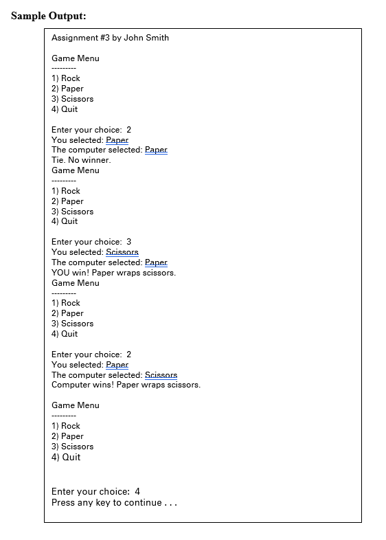 and loops until you decide to use the quit option. Thank you