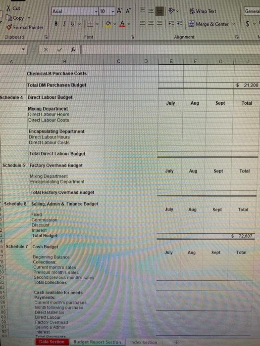 the mixing department, Chemical-A is combined with Chemical-B. Encapsulating occurs in the