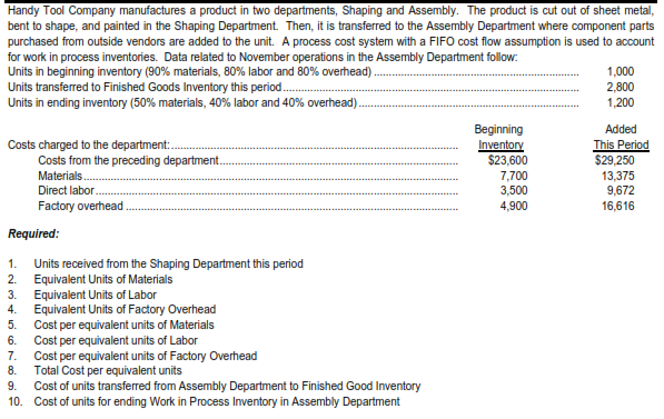  Step-by-step solution for No. 5 - 10 1) Units received from
