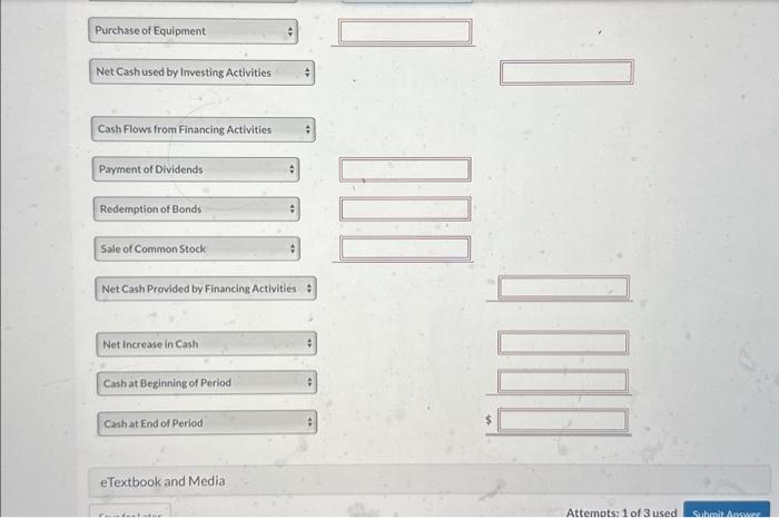 with a cost of $398,400 was purchased for cash. Equipment with a