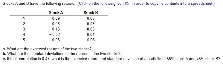 4 . There are two ways to calculate the expected return of