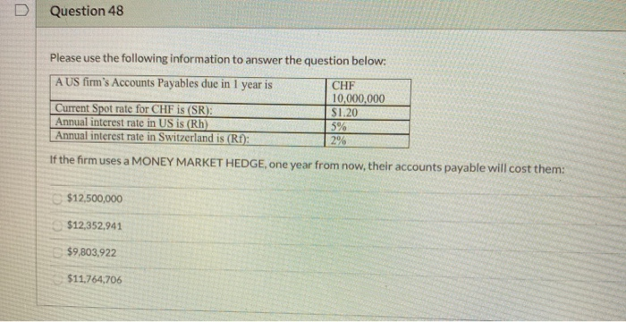 use the following information to answer the question below: A US fim's