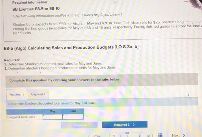 answer 1,2 pls Required information SB Exercise E8-5 to E8-10 The following