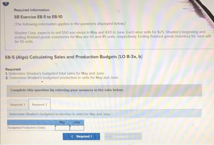 information applles to the questions displayed below.) Shadee Corp. expects to sell