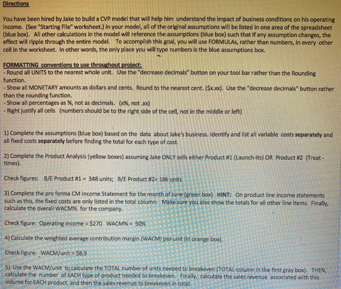 is to give you experience creating a multiproduct profitability analysis that can