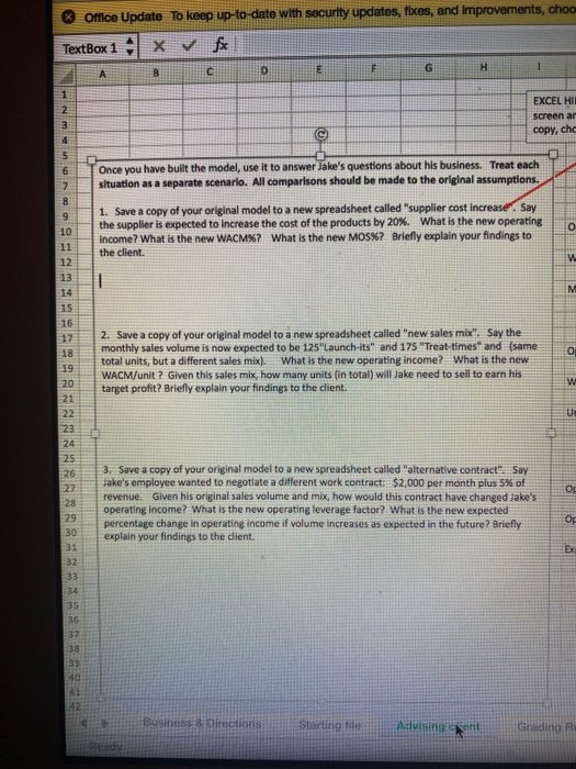the entire profitability analysis. If executed properly, the client should be able