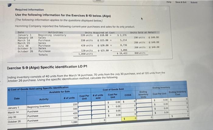can someone help solve this step by step with explanation Required information