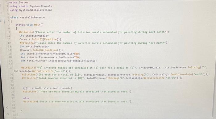 of interio. exterior murals scheduled to be painted during the next month.