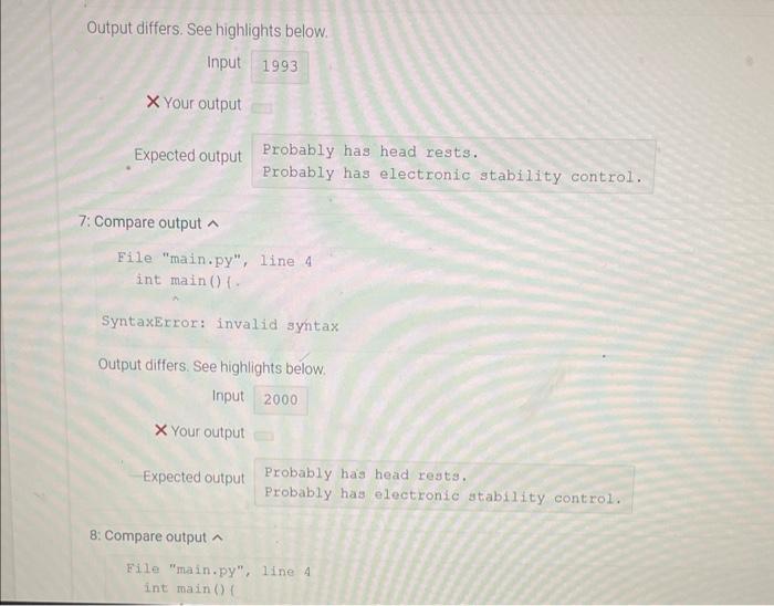 has electronic stability control." If after 2000, print "Probably has airbags:" End