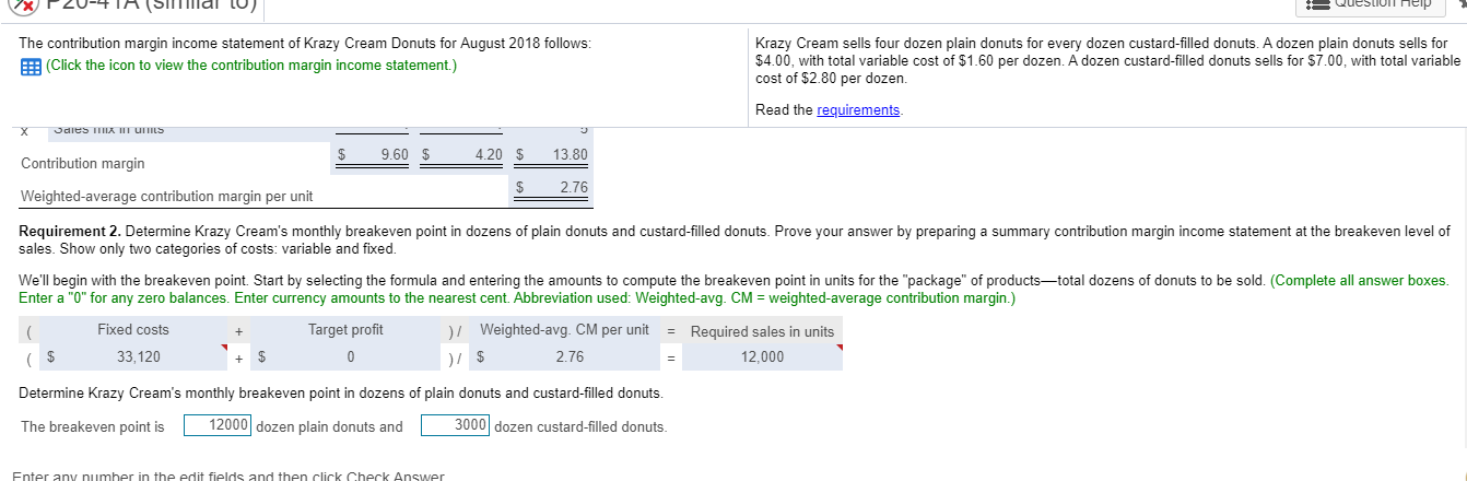  please help with requirements 1 -5 please !!! The contribution margin