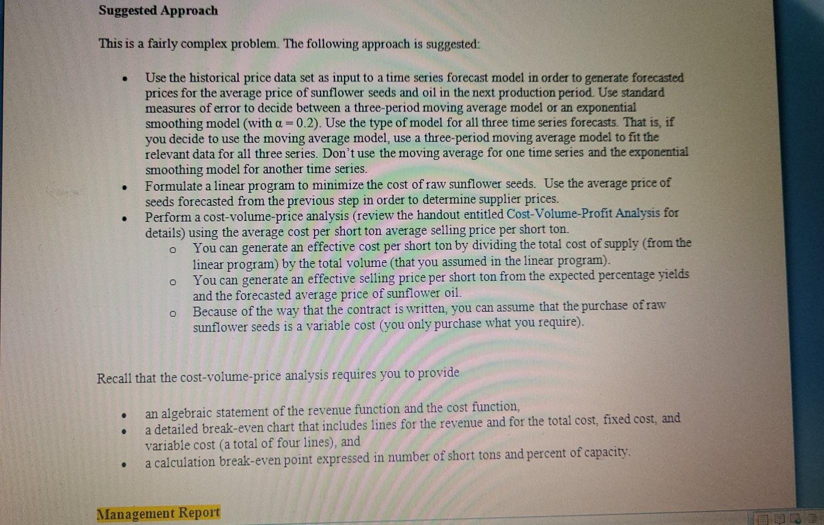 case study, you will act as a consultant for a company that