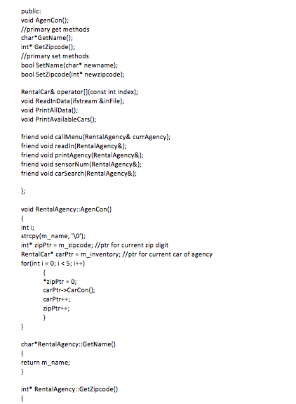 set methods bool SetType(char* newtype; bool SetExtraCost(float newextracost; void GetReset int&, int&,