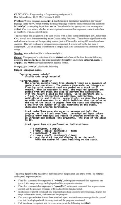  ent sso the CS 2433 C/C++ Programming - Programming assignment 3