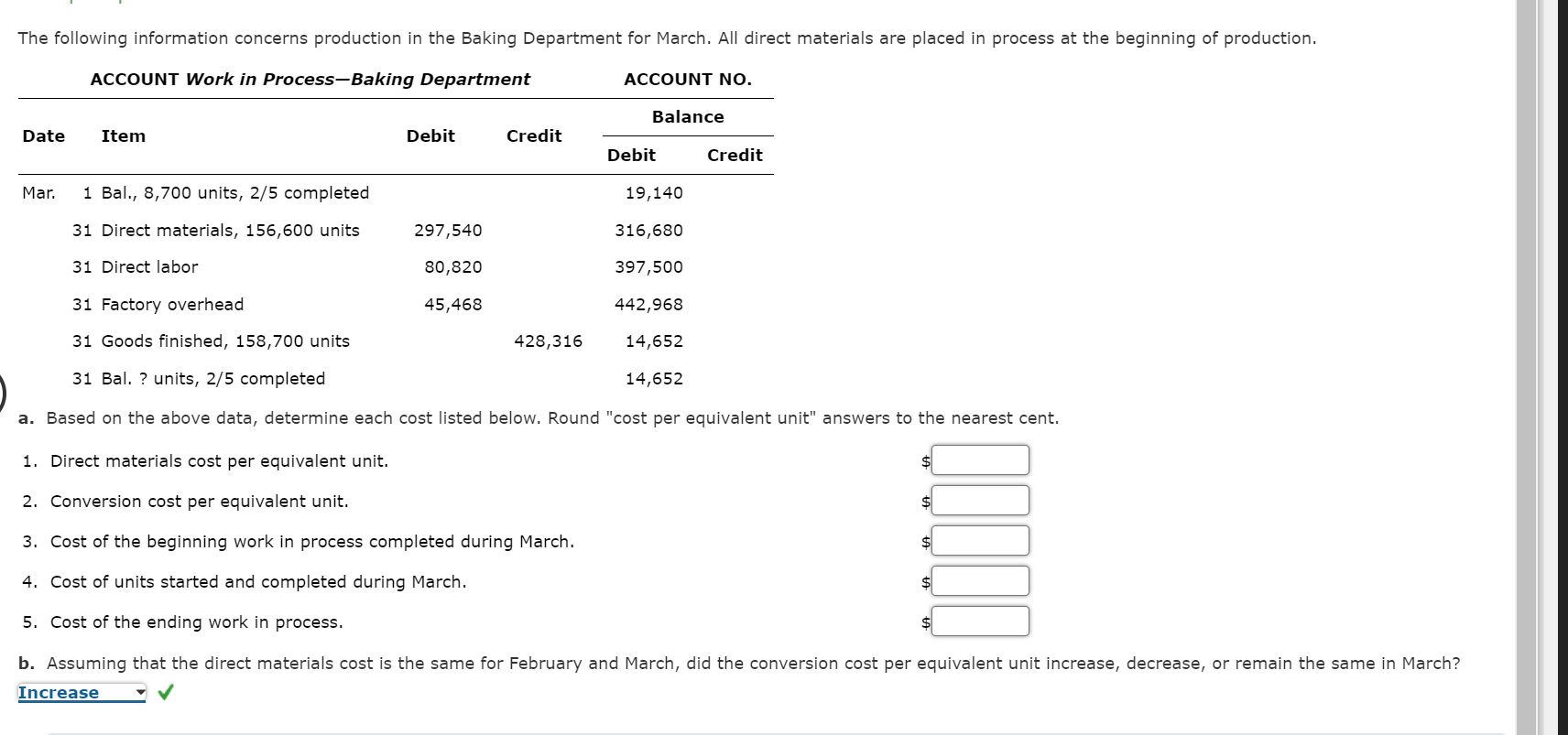  Assuming that the direct materials cost is the same for February
