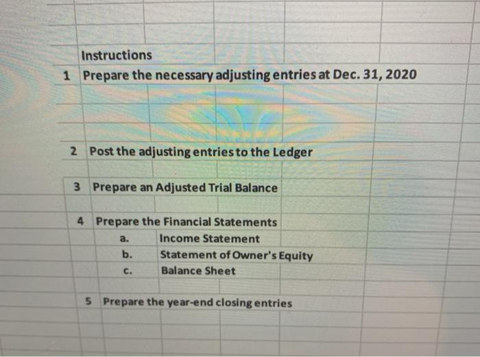  prepare the closing entry please Instructions 1 Prepare the necessary adjusting