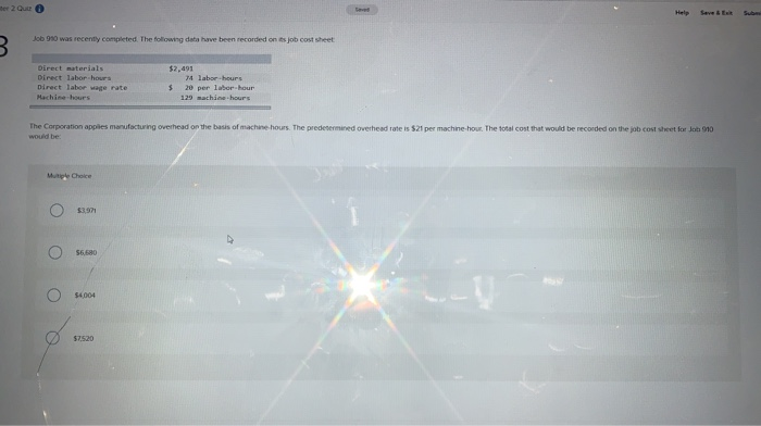  der 2 Que Help m Job 980 was recently completed. The