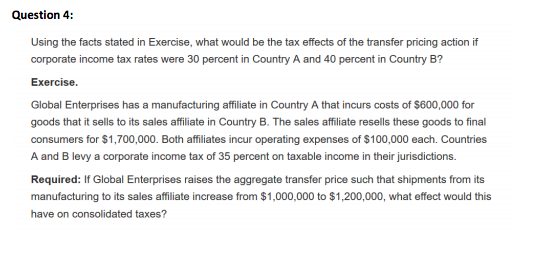 Question 4: Using the facts stated in Exercise, what would be