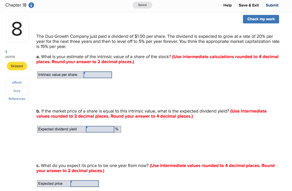  Chapter 18 Saved Help Save & Exit Submit Check my work