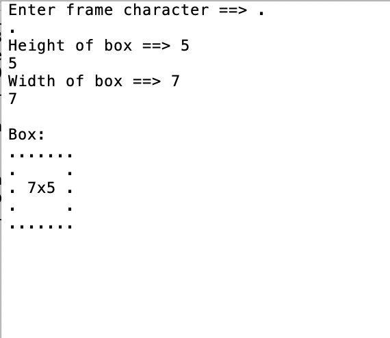 PYTHON QUESTION Write a program that asks the user for a frame