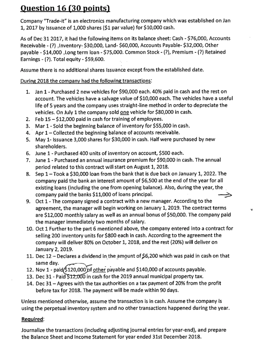 No hand written work Please explain if it's not possible to