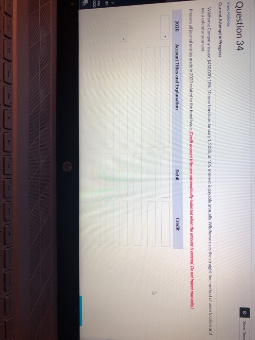  Show Timer Question 34 View Policies Current Attempt in Progress Wildhorse