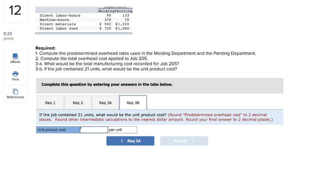 cost to jobs. The predetermined overhead rate in the Molding Department is