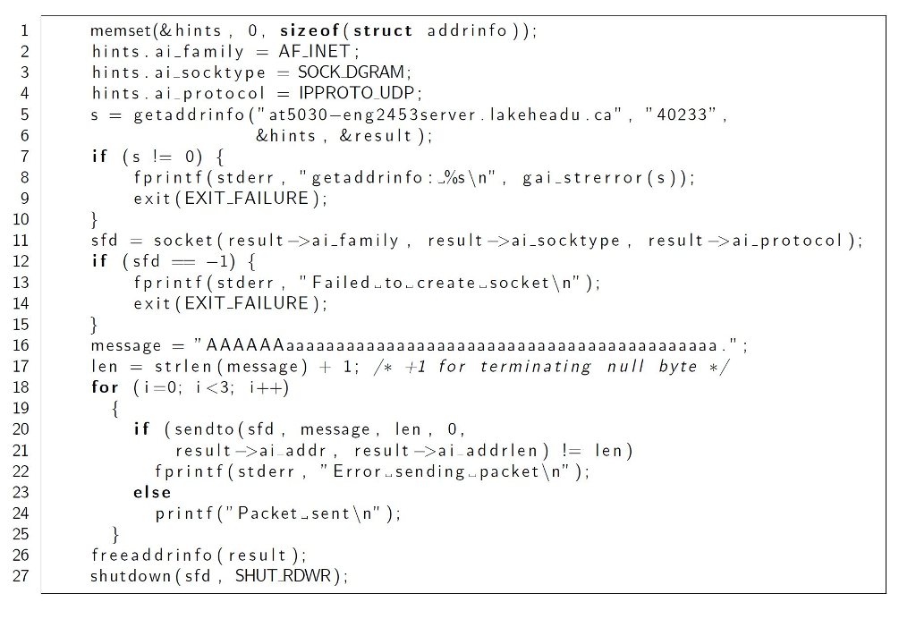 questions: (a) To what host IP address and what port the program