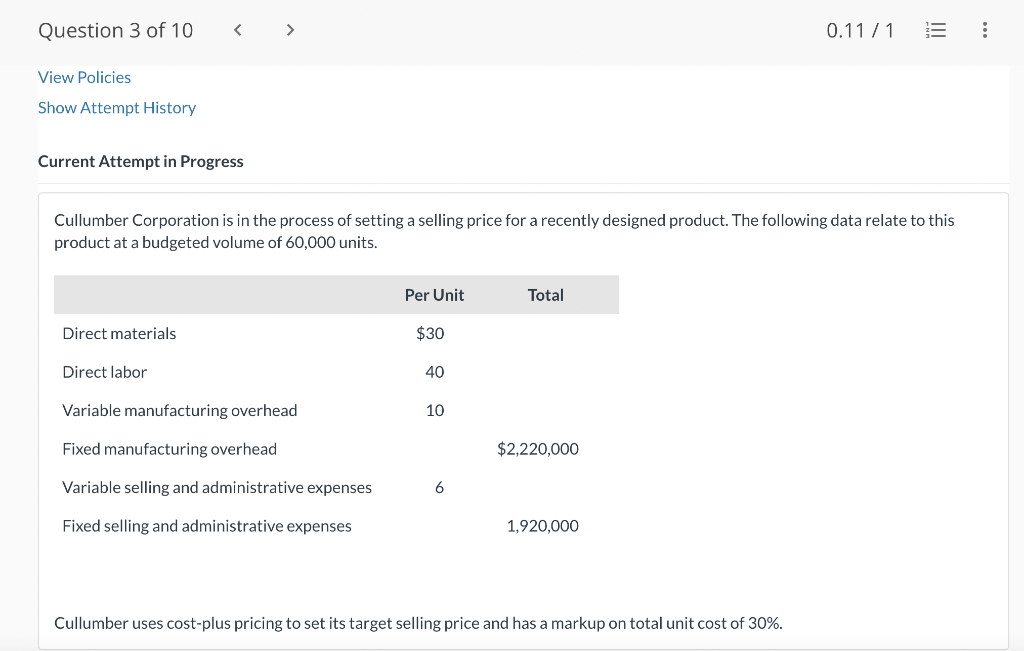 Current Attempt in Progress Cullumber Corporation is in the process of