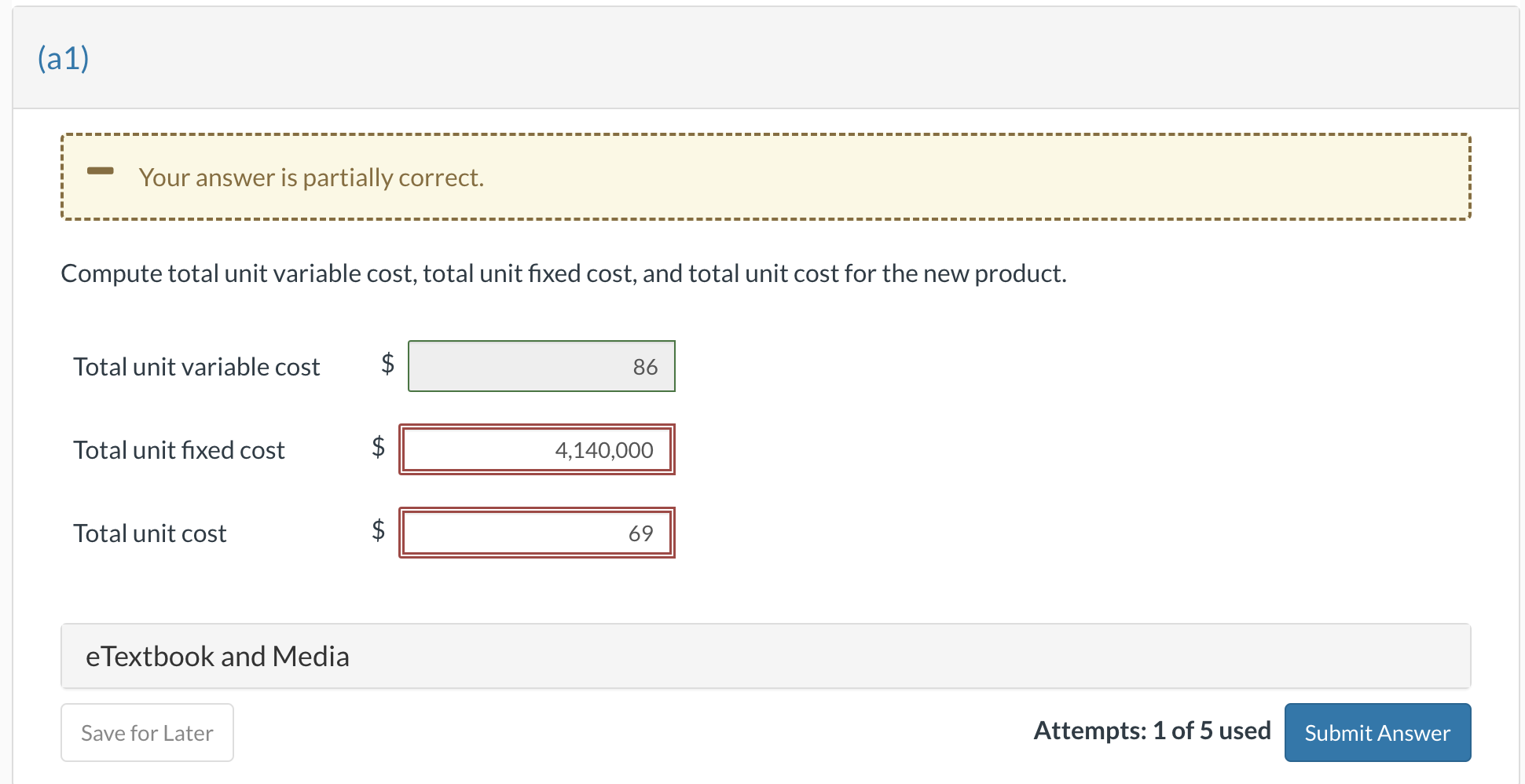 setting a selling price for a recently designed product. The following data