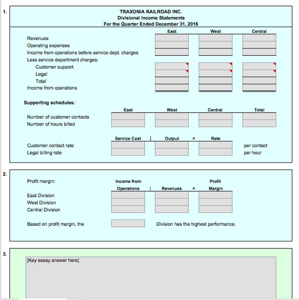TO THE ANSWER. PR 23-2A Profit center responsibility reporting for a service