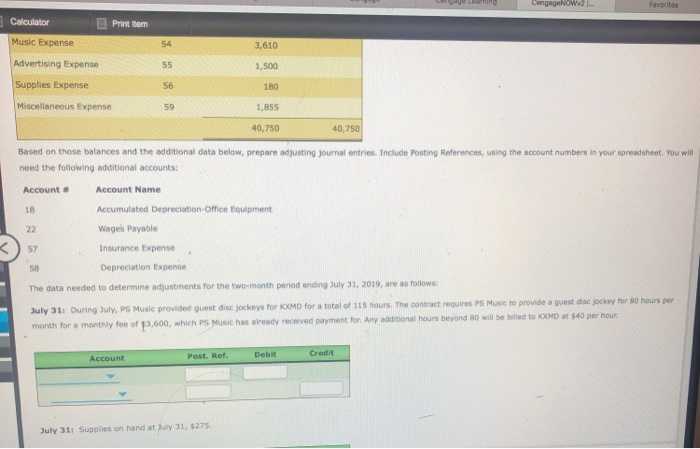 for PS Music as of July 31, 2019 is as follows: PS