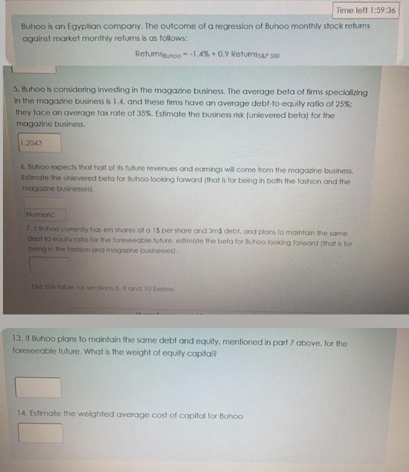  Time left 1:59:36 Buhoo is an Egyplian company. The outcome of