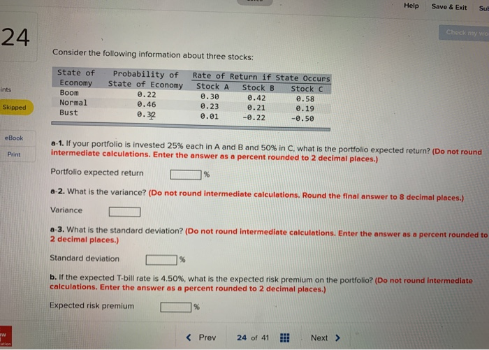  Help Save & Exit Sut 24 Check my we Consider the