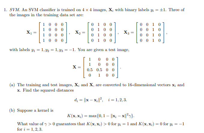  Provide mathematical solution and answer not in python code. SVM. An