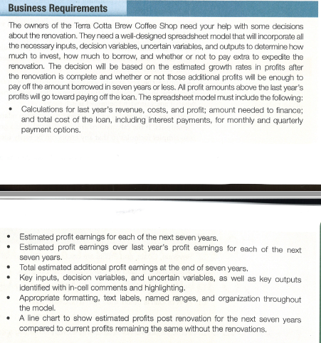 include the formulas that are used as well with the information that