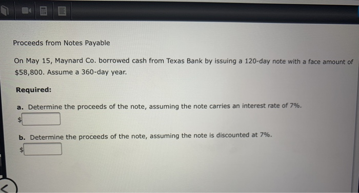  Proceeds from Notes Payable On May 15, Maynard Co. borrowed cash