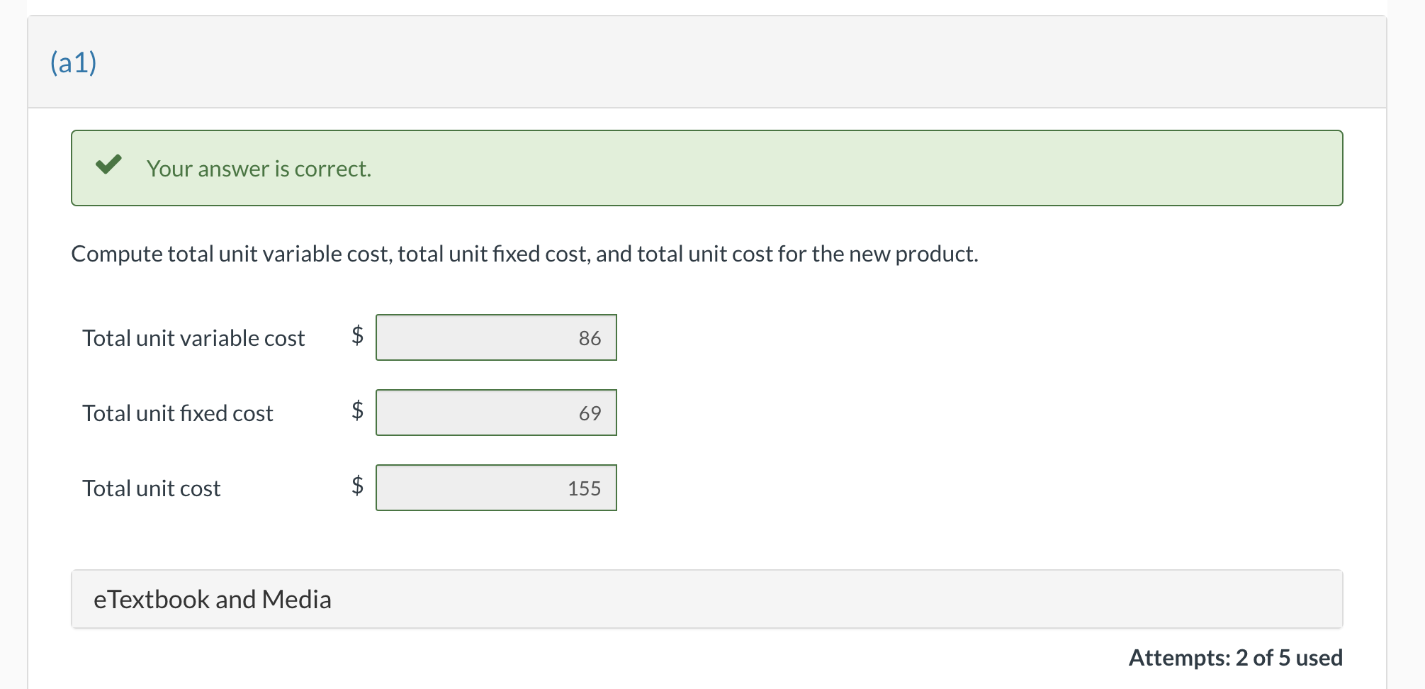 setting a selling price for a recently designed product. The following data