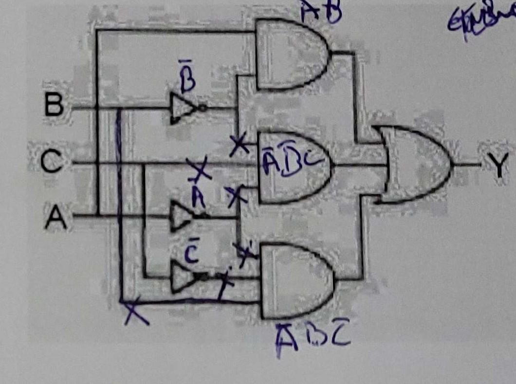 Write the exit function for this logic gates. 