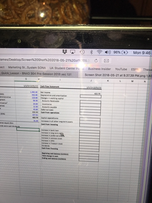 Marketing St. .System SONA UA Student Center Portal Business insider Yo BNAD