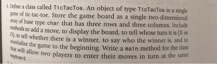  Need help creating a tic tac toe program 6 Deine a