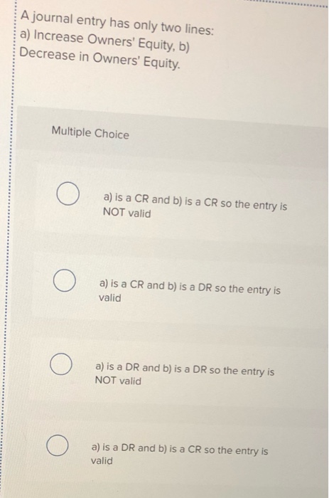 is a DR and b) is a CR so the entry is