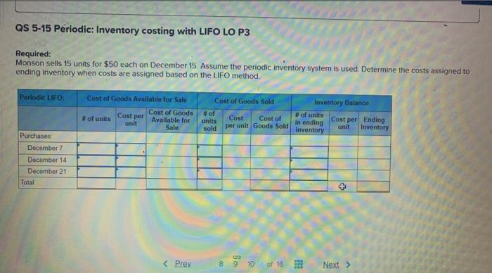 below..... Trey Monson starts a merchandising business on December 1 and enters