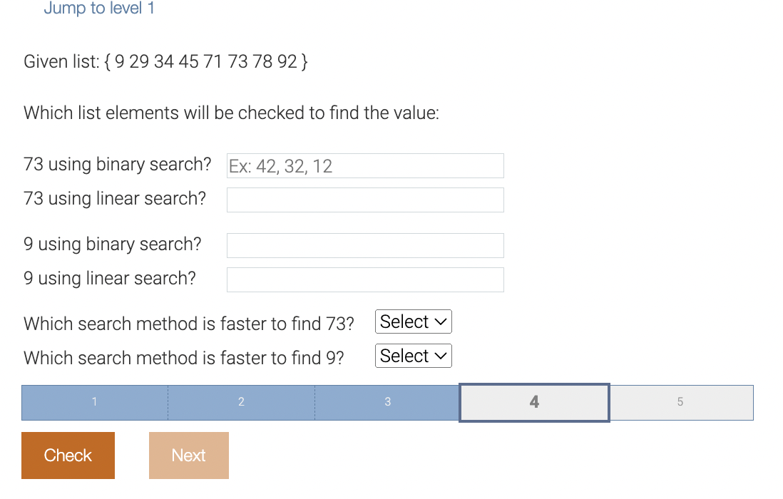 C++ language Jump to level 1 Given list: {929344571737892} Which list elements