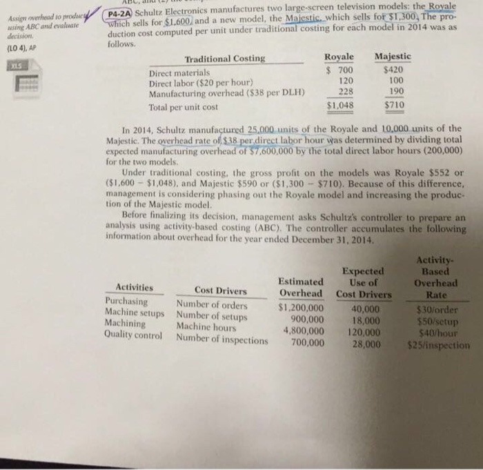  Do this question.. television models: the R P4-2A Schultz Electronics manufactures