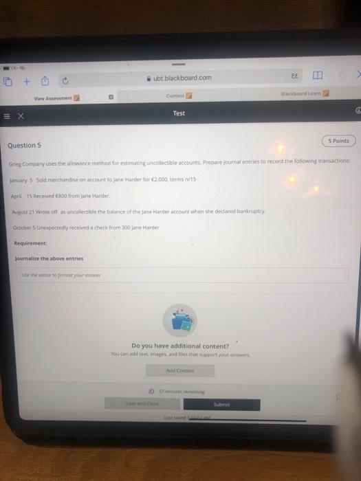  ubt blackboard.com EE card View Assament Content Test = x 5