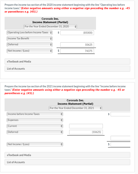 following pretax income (loss) for both book and tax purposes. Pretax Year